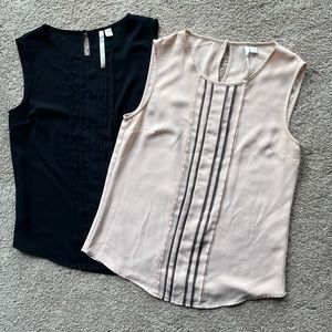 LC Lauren Conrad Pink & Black Tank Tops Small